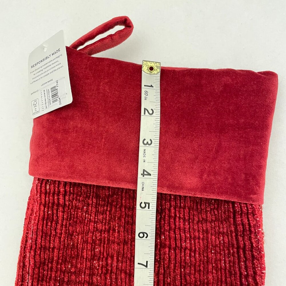 Pottery Barn Textured Chenille Christmas Stocking - Picture 5 of 6